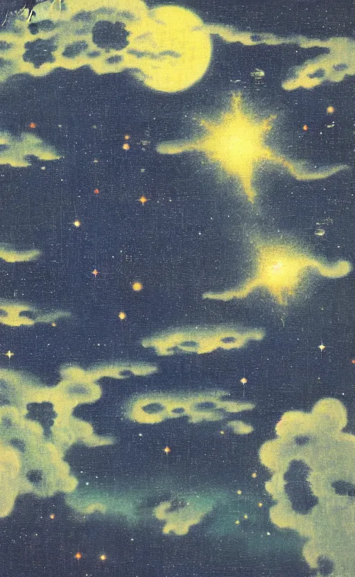 Prompt: painting of space by kitano tsunetomi, 1 9 3 9