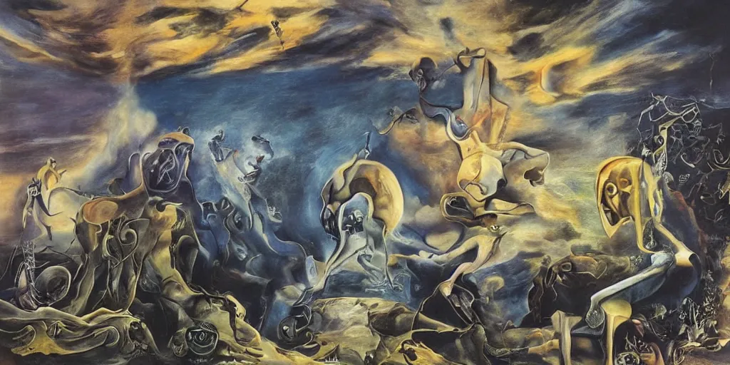 Image similar to the world between death and life, surrealistic detailed painting, by damien gilley and salvador dali