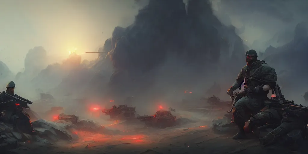 Image similar to world war 3, extremely detailed digital painting, in the style of fenghua zhong and ruan jia and jeremy lipking and peter mohrbacher, mystical colors, rim light, beautiful lighting, 8 k, stunning scene, raytracing, octane, trending on artstation