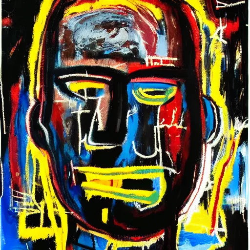 Image similar to A extremely highly detailed majestic hi-res beautiful immaculate head and shoulders painting of a strong black african man by Jean-Michel Basquiat, 8k, high textures, hyper sharp, insanely detailed and intricate, super detailed, 4k HDR high quality