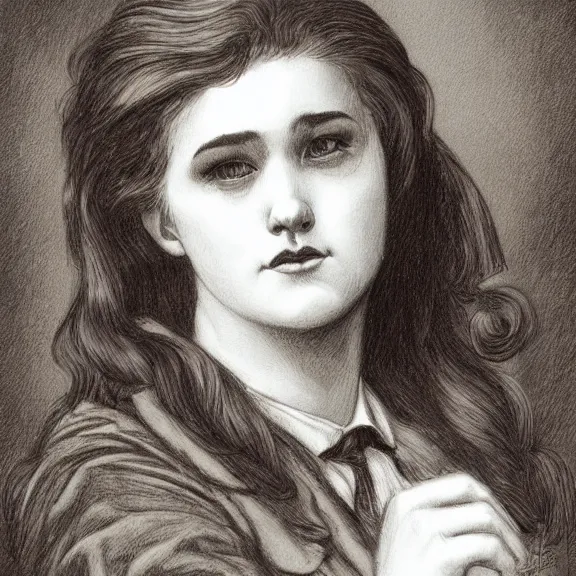 Image similar to a highly detailed portrait in the style of charles dana gibson and in the style of gerald brom.