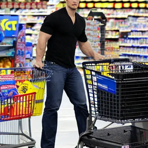 Prompt: henry cavill working at walmart