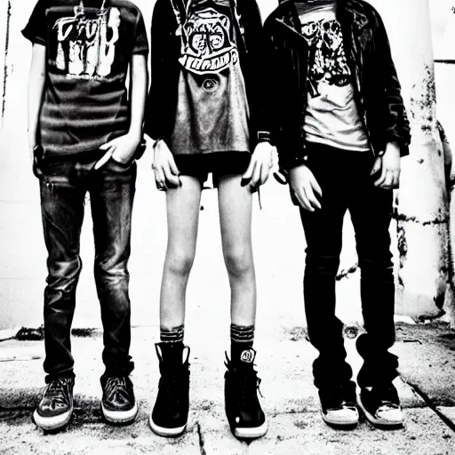 Prompt: teenage grunge punk rock, photography