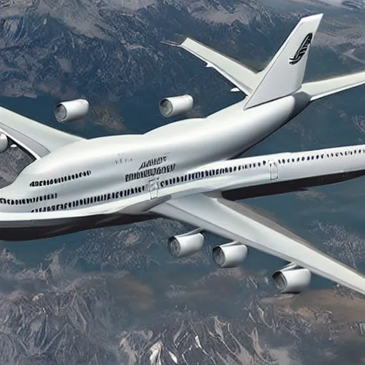 Image similar to boeing 7 4 7 airliner, matte painting, realistic, very detailed, high quality