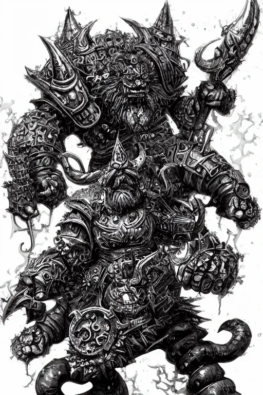 Image similar to chaos dwarf, fantasy, warhammer, highly detailed, digital art, sharp focus, trending on art station, kentaro miura manga art style