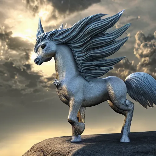 Prompt: a crystal pegasus, hyper realistic, octane render, unreal engine, very detailed, smooth,