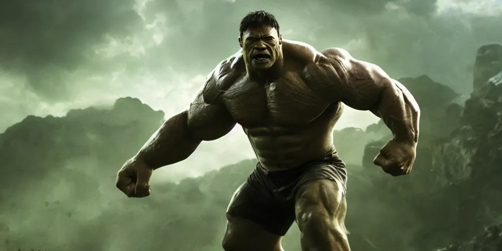 Prompt: dwayne johnson as hulk, highly detailed, environmental light, cinematic by francis tneh