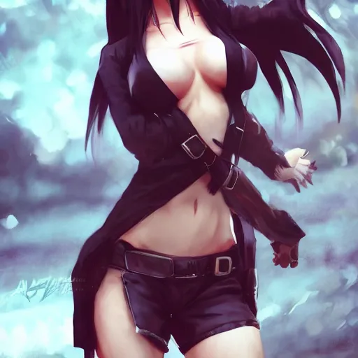 Image similar to alternate outfit of tifa lockhart by WLOP, rossdraws, Logan Cure, Mingchen Shen, BangkuART, sakimichan, yan gisuka, JeonSeok Lee, zeronis, Chengwei Pan on artstation