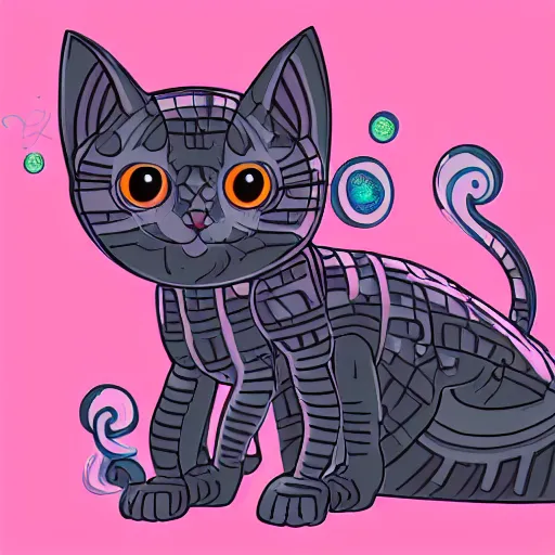 Image similar to a cute galactic alien kitten, hyper detailed, digital art