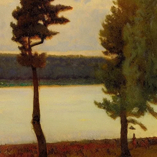 Prompt: uncanny russian 1920's Paris hexagon coot fir tree oboe estuary , by Juan Giménez and Eleanor Vere Boyle and George Inness , panorama , trending on artstation , line art