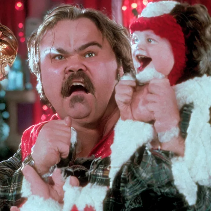 Prompt: jack black starring in home alone with will ferrell, 8 k,