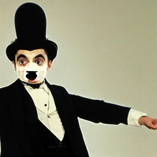 Image similar to mr bean as charlie chaplin