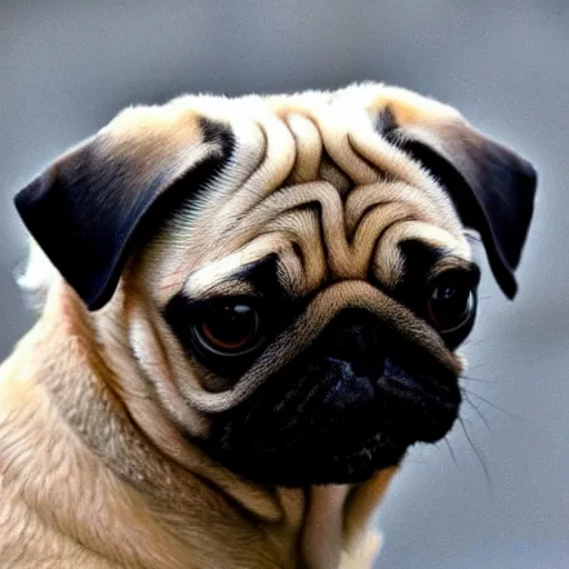 Image similar to a pug that looks like angelina jolie