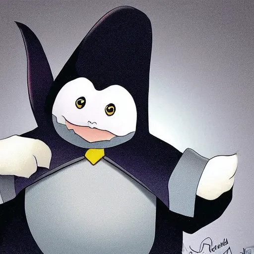 Image similar to Rosie O'Donnell as the penguin from batman