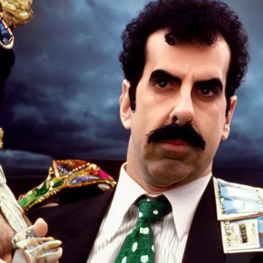 Image similar to borat is king of the universe