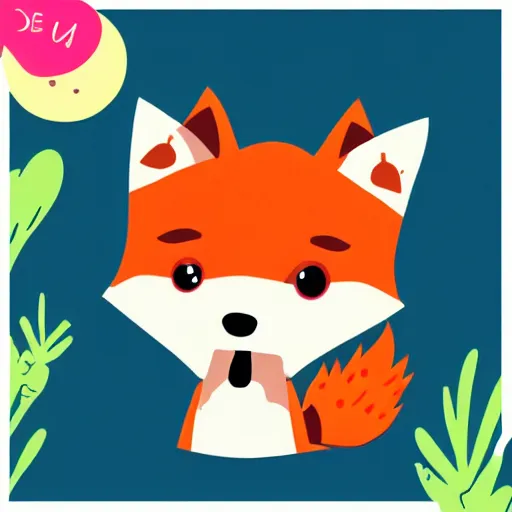 Prompt: a cute vector fox artstation
