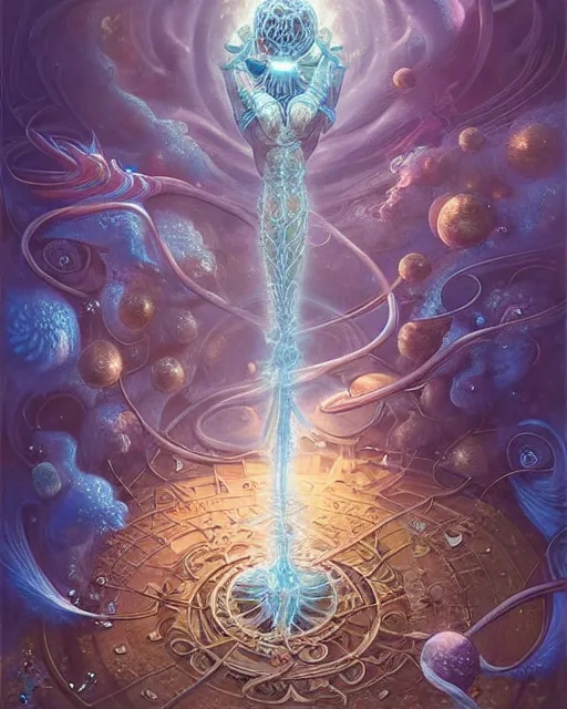 Image similar to a single floating magical wand!!!!!!!!!!, tarot card, fantasy composition made of fractals, ultra realistic, wide angle, intricate details, the fifth element artifacts, highly detailed by peter mohrbacher, hajime sorayama, wayne barlowe, boris vallejo, aaron horkey, gaston bussiere, craig mullins
