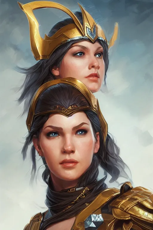 Image similar to amazon valkyrie athena, d & d, fantasy, portrait, highly detailed, headshot, digital painting, trending on artstation, concept art, sharp focus, illustration, art by artgerm and greg rutkowski and magali villeneuve