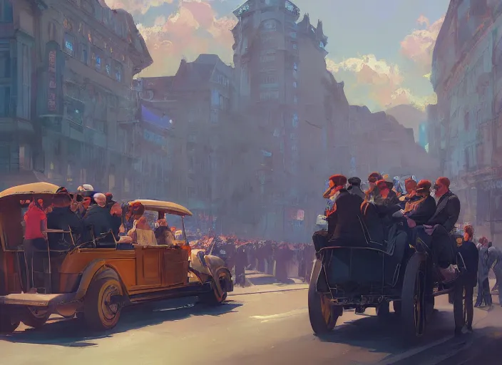 Prompt: large oligarch riding a coach pulled by crowd if poor people in harness Mandelbrot fractal by Craig Mullins, ilya kuvshinov, krenz cushart, artgerm trending on artstation by Edward Hopper and Dan Mumford and WLOP and Rutkovsky, Unreal Engine 5, Lumen, Nanite