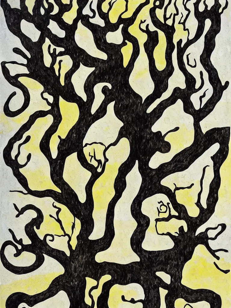 Image similar to cubist artwork of a tree, in the style of Salvador Dalí