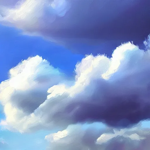 Image similar to clouds, oil painting, volumetric, cinematic lighting, very detailed