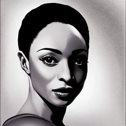 Image similar to sade adu, art by joseph christian leyendecker,