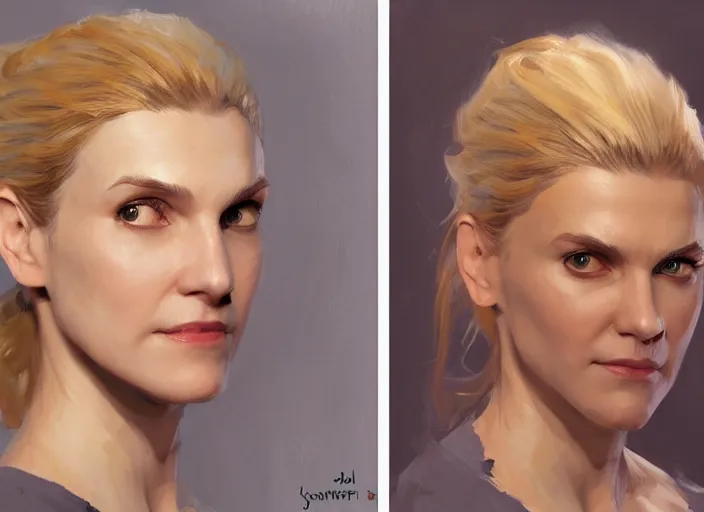 Prompt: concept art of kim wexler, oil painting by jama jurabaev, extremely detailed, brush hard, artstation, for aaa game, high quality, brush stroke