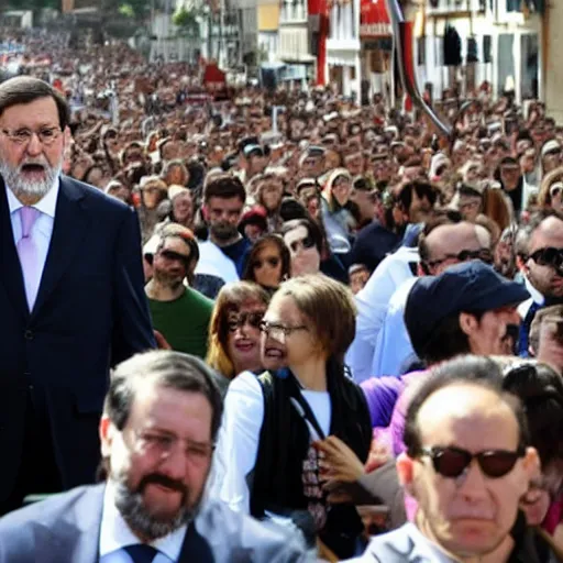 Image similar to mariano rajoy leading a demonstration on patriarchy