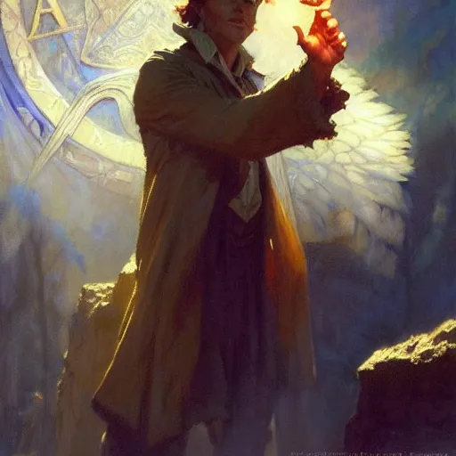 Prompt: stunning male wizard casting his shadow spell, highly detailed painting by gaston bussiere, craig mullins, j. c. leyendecker, 8 k