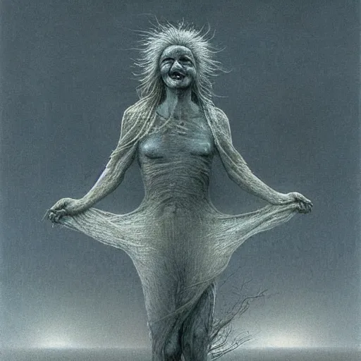 Image similar to joy made by zdzislaw beksinski