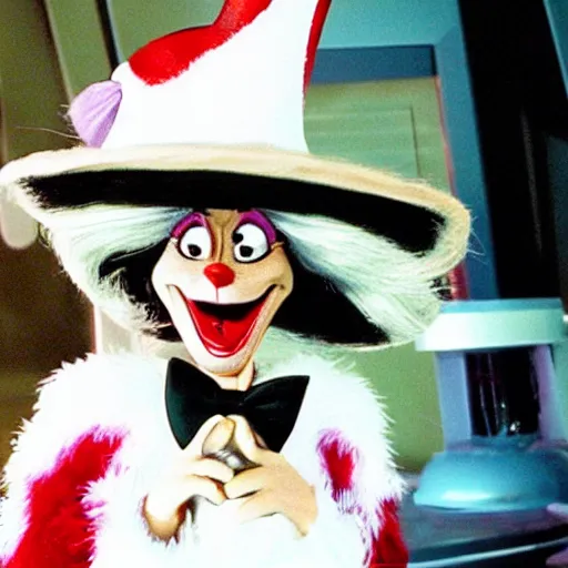 Image similar to movie still of lady gaga in cat in the hat 2003