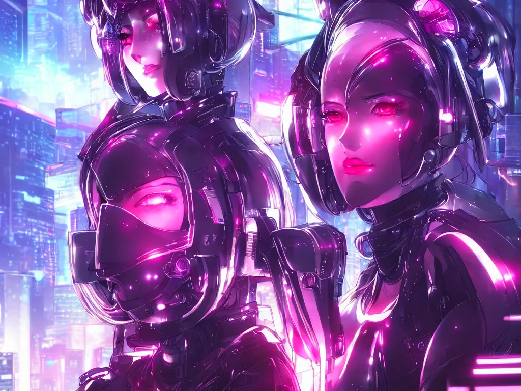 Prompt: portrait anime visual futuristic female cyber police, on cyberpunk neon light tokyo rooftop, ssci - fi and fantasy, intricate and very beautiful, human structure, concept art, sharp focus, anime by magali villeneuve and rossdraws and liya nikorov and luxearte, frostine engine