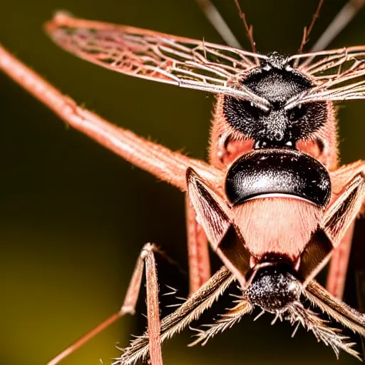 Prompt: the face of a giant mosquito