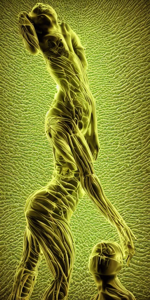 Image similar to abstract human bodies, photosynthesis, highly detailed, cinematic