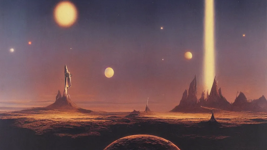 Image similar to emissary space by arthur haas and bruce pennington and john schoenherr, cinematic matte painting