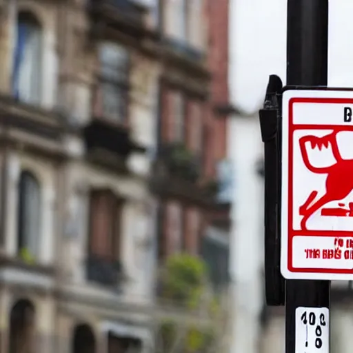 Image similar to street sign warning people about fat cats