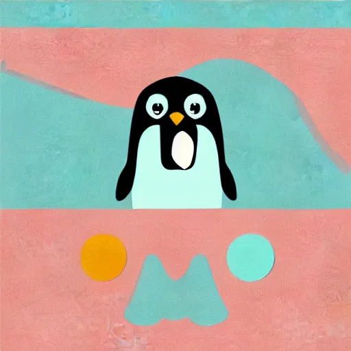 Image similar to a cute penguin flat vector graphic pastel palette