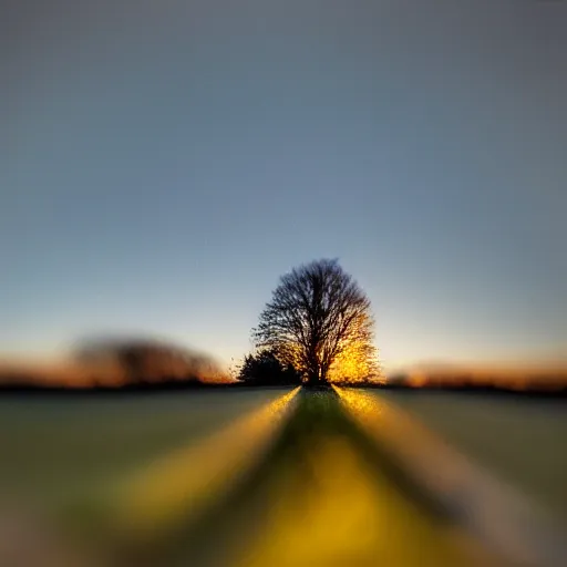 Prompt: a landscape through a macro lens, f1.4, sunrise, pinhole, long exposure, fingerprint