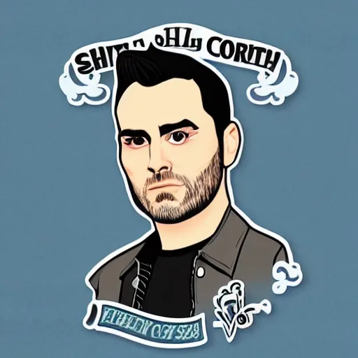 Image similar to schitts creek dan levy sticker art, svg vector, adobe - illustrator