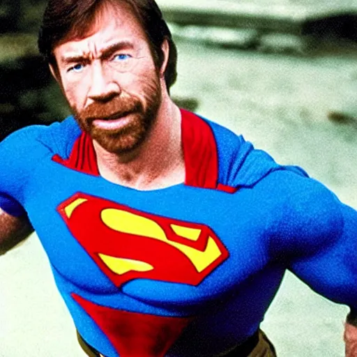 Image similar to chuck Norris as superman