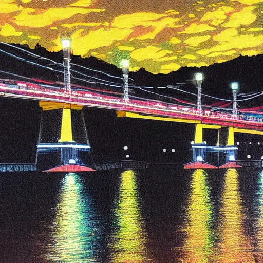 Image similar to night scene future bridge by arai yoshimune