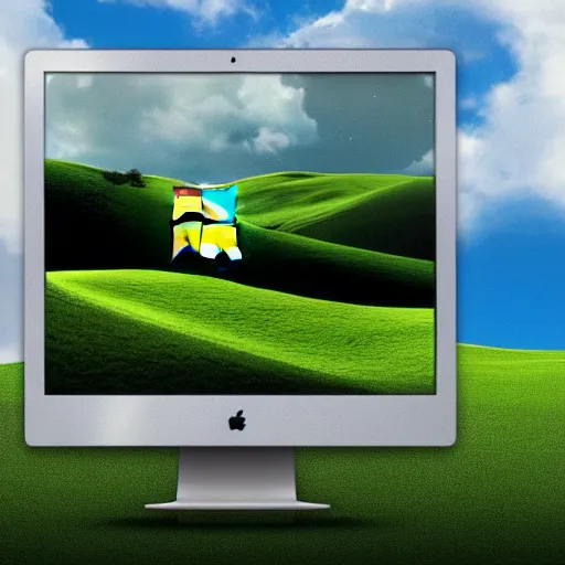 Prompt: windows desktop designed by apple