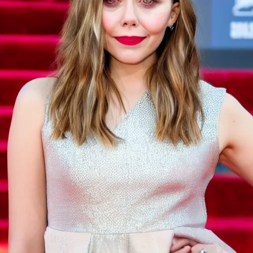 Prompt: portrait of elizabeth olsen walking on the red carpet, trending on artisan, 4 k quality