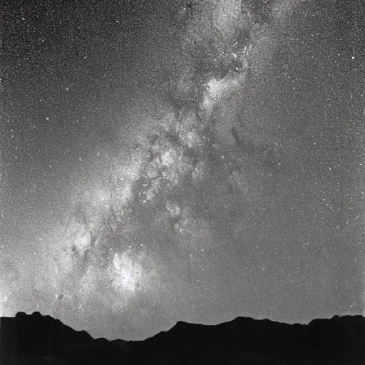 Image similar to stunning photograph of the milky way taken by ansel adams