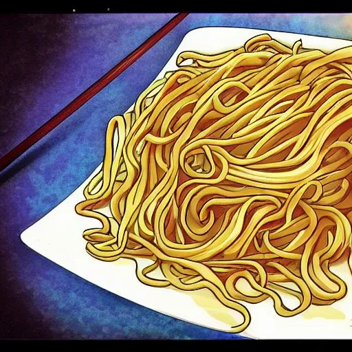Prompt: noodles in the style of anime, realistic