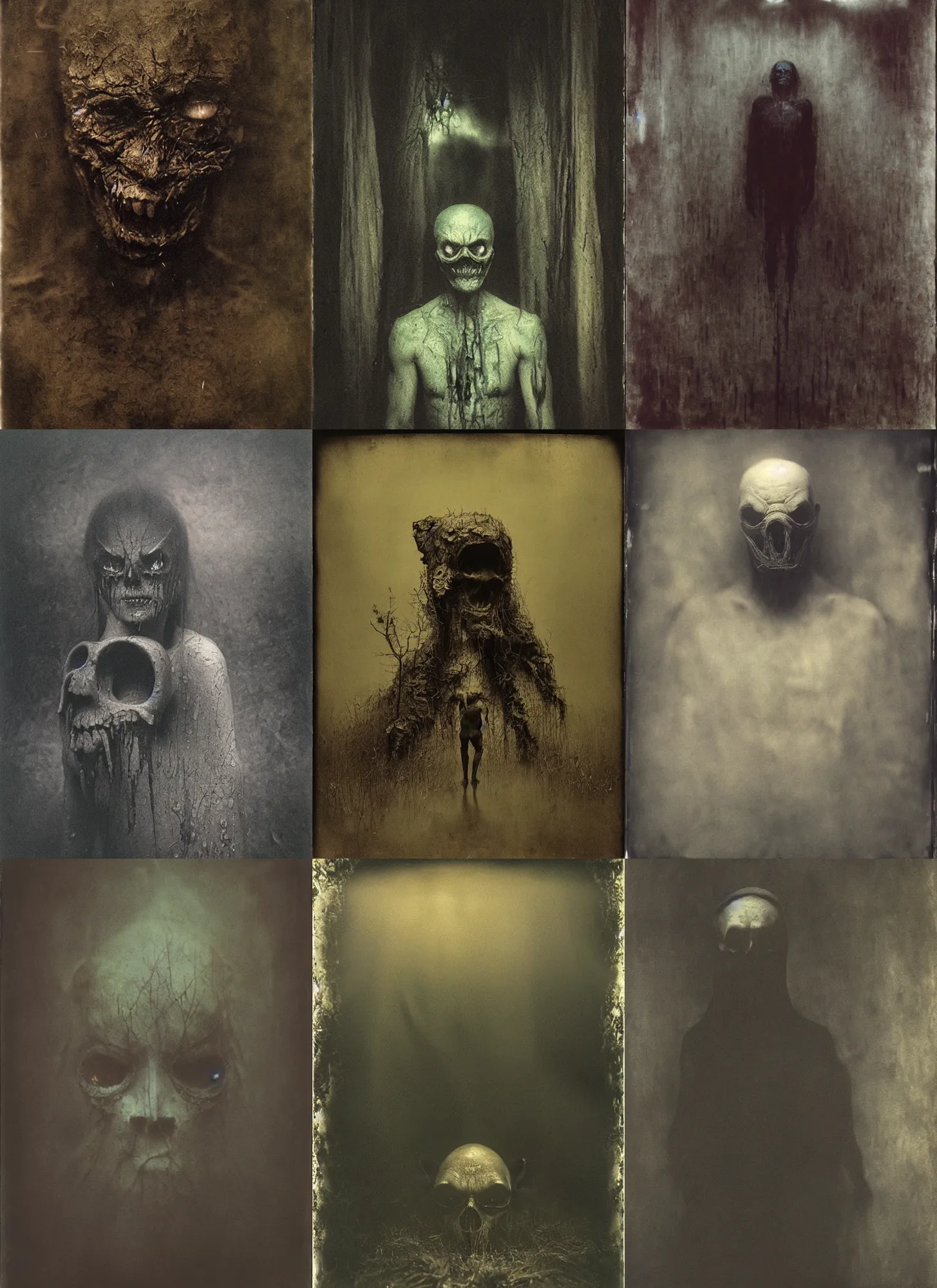 Prompt: wet plate photography, haunter, beksinski