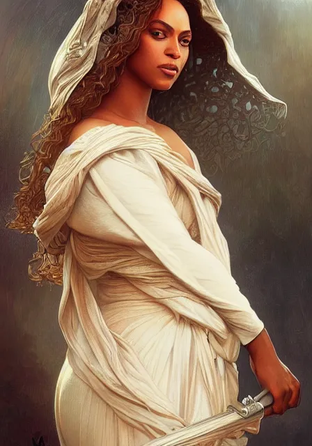 Prompt: beyonce, intricate, elegant, highly detailed, digital painting, artstation, concept art, smooth, sharp focus, illustration, art by artgerm and greg rutkowski and alphonse mucha and william - adolphe bouguereau
