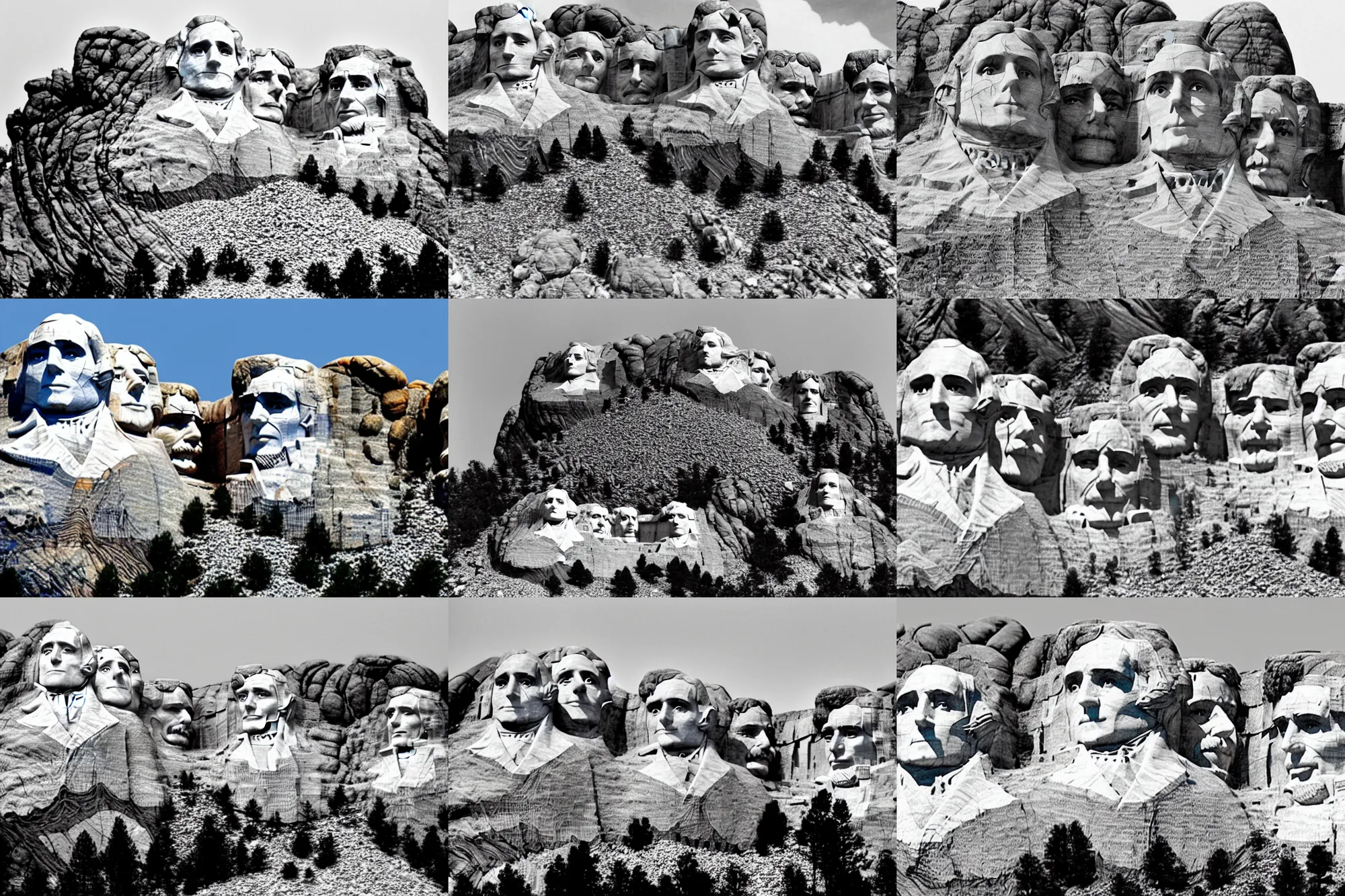 Prompt: demolition of the Mount Rushmore