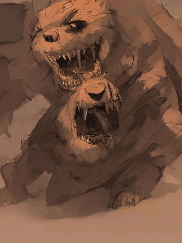 Image similar to growl by Disney Concept Artists, blunt borders, rule of thirds