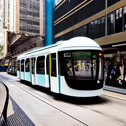 Prompt: photo of a futuristic Melbourne tram